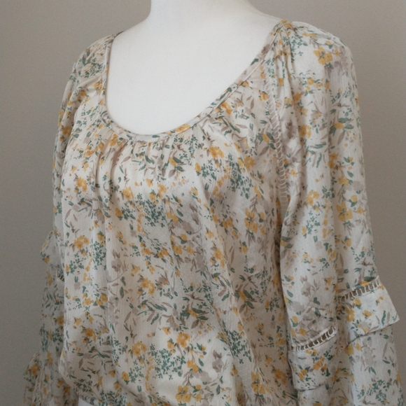 Bishop + Young Anthropologie floral bohemian boho blouse top XS - Picture 8 of 12